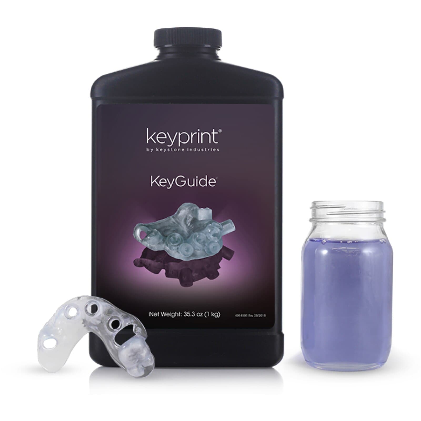 Keystone KeyPrint KeyGuide Biocompatible 3D Printing Resin, Clear, 1 kg Bottle, 4220001 thumbnail 5