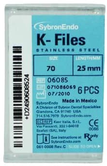 SybronEndo K-Files Stainless Steel 25mm #70 Green, 6/Bx, 06085 thumbnail 8