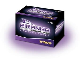 SS White Piranha Single-Use Diamond Bur, Very Fine, Friction Grip, Safe End, #SE8VF, 25/Pk thumbnail 2