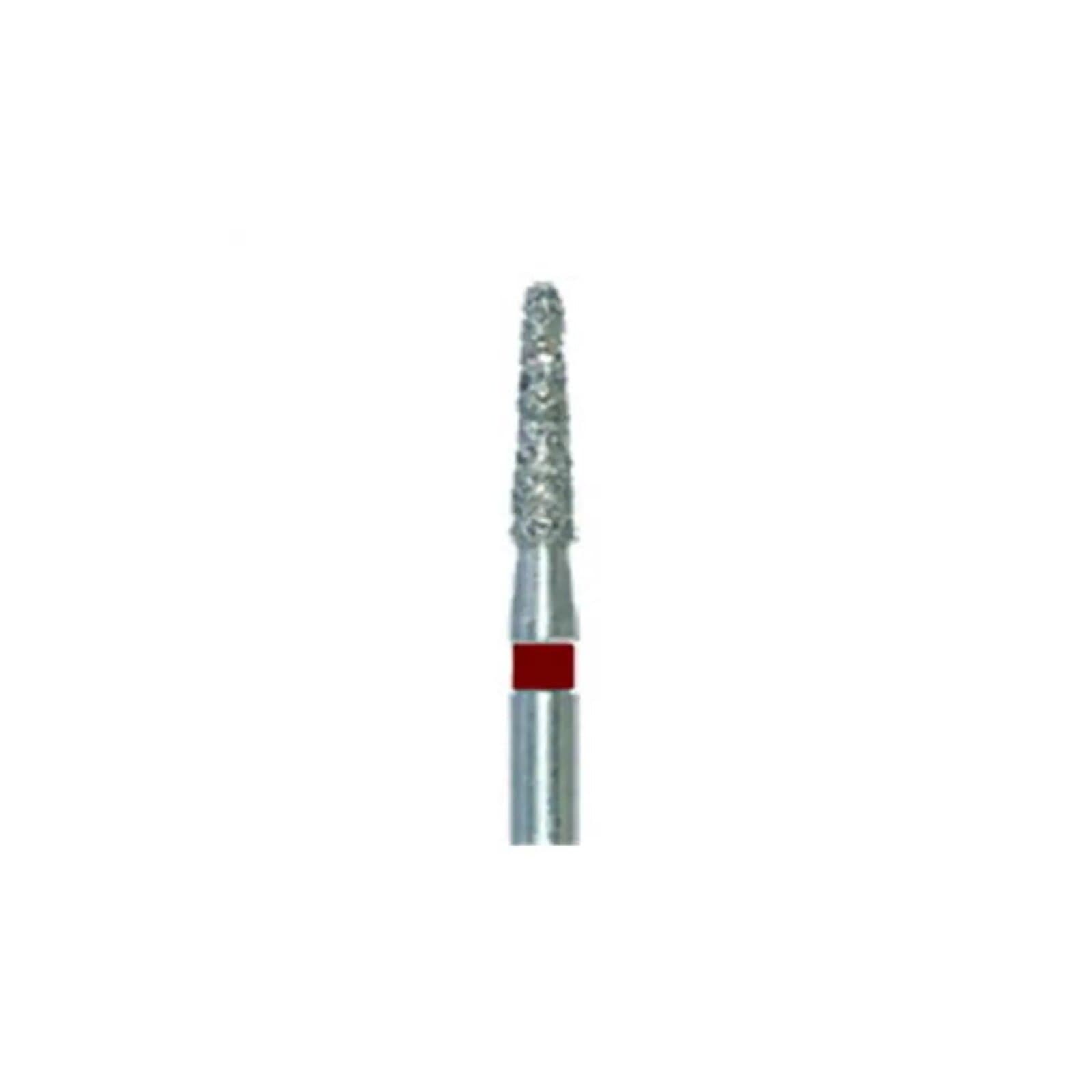 Meisinger 849F-014-FG Fine Diamond Bur, Round End Taper, Friction Grip, 1.4 mm Head Diameter, 6.0 mm Head Length, Red Ring, 5/Pack thumbnail 3