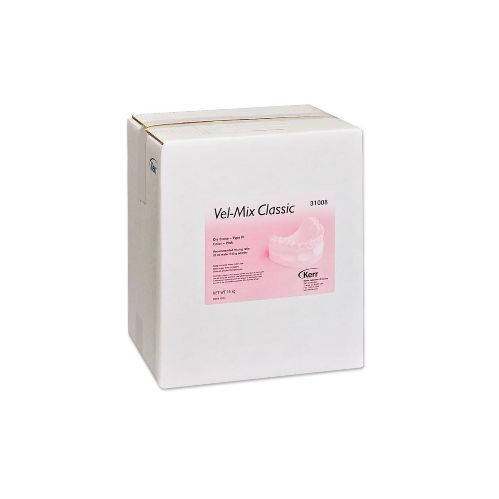 Kerr Vel-Mix Die Stone, Type IV, White, 33 lb Carton, 31007 - Vel-Mix White 33 lbs - Image 1