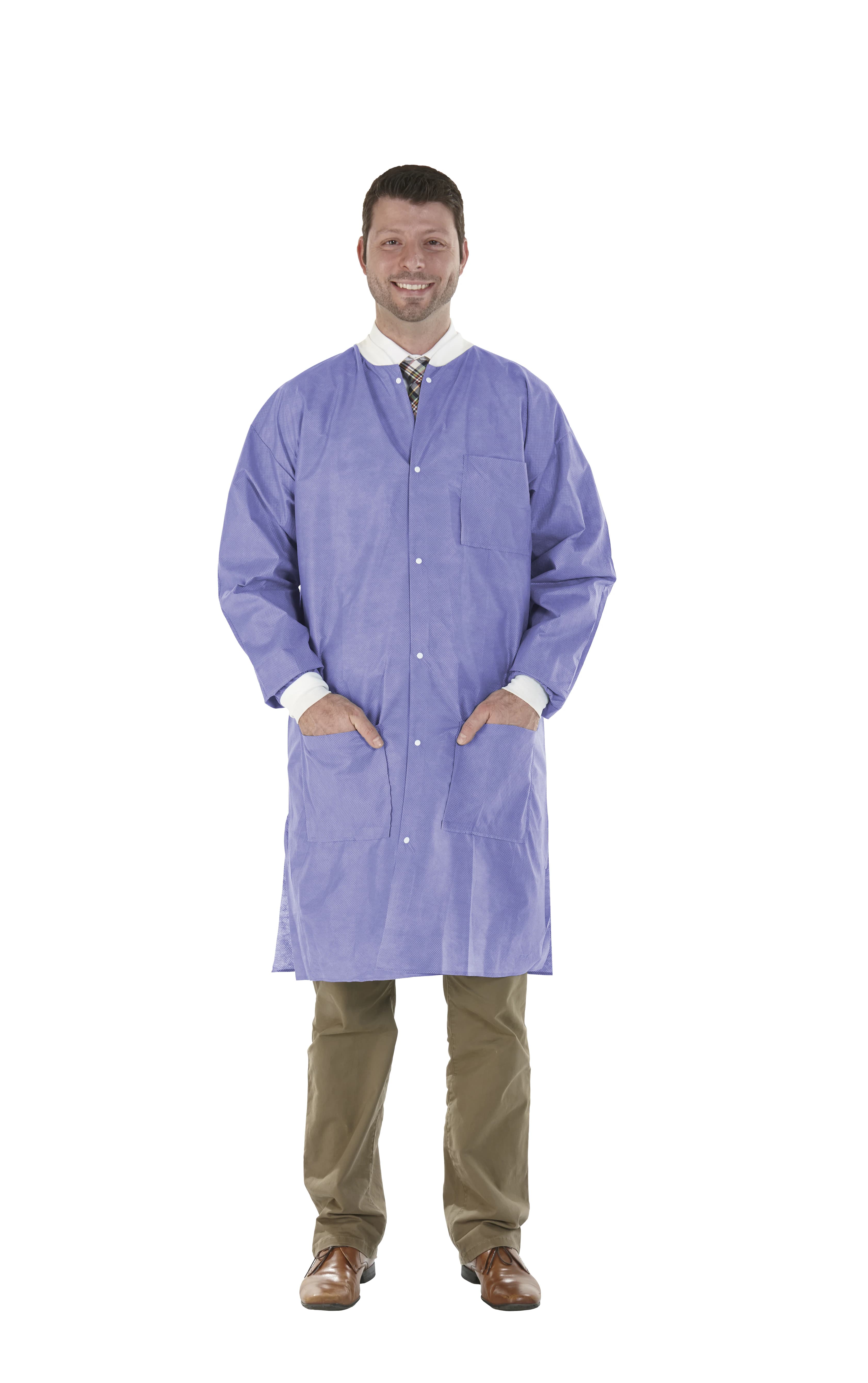 SafeWear High Performance Disposable Lab Coat, Small, Plum Purple, 45 g/m2 SMS, AAMI Level 2, 12/Pk, 8109-A thumbnail 9