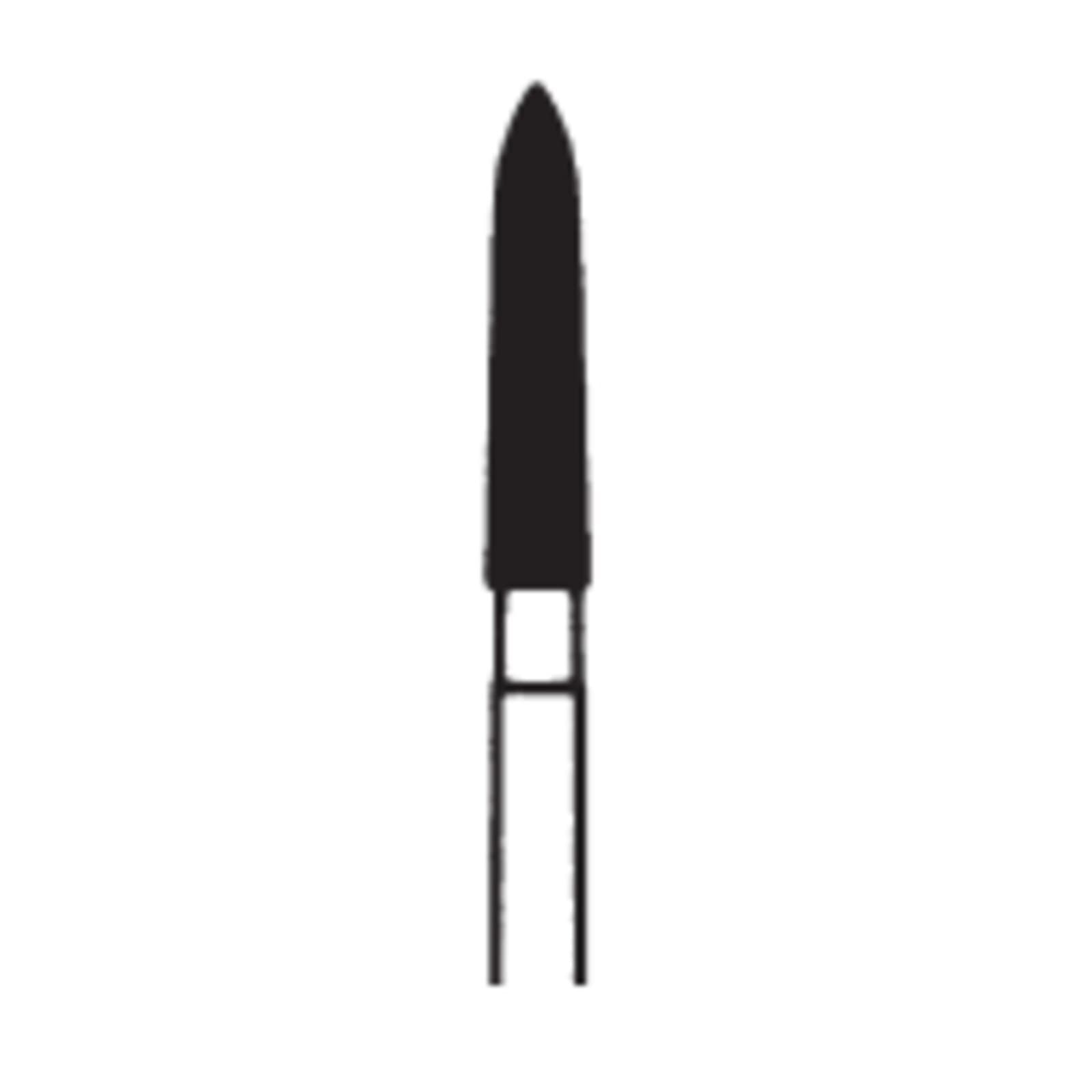 Meisinger FG Diamond Bur 879F-018, Tapered Torpedo, Fine Grit, 1.8 mm, Long Shank, Friction Grip, 5/Pk - Meisinger Diamonds FG Fine 879F-018 5/Pk - Image 1