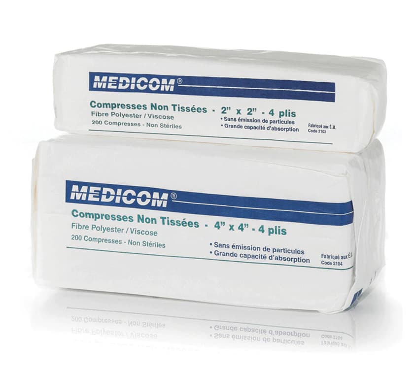Richmond Rayon/Poly Non-Woven Sponges, 4-Ply, 2" x 2", Non-Sterile, 5000/Case, 300634 thumbnail 4