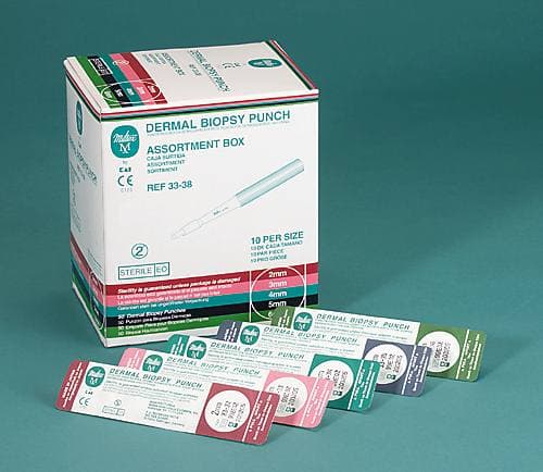 Miltex Keyes Disposable Biopsy Punch, Sterile, Assorted Sizes, 50/Pk thumbnail 2