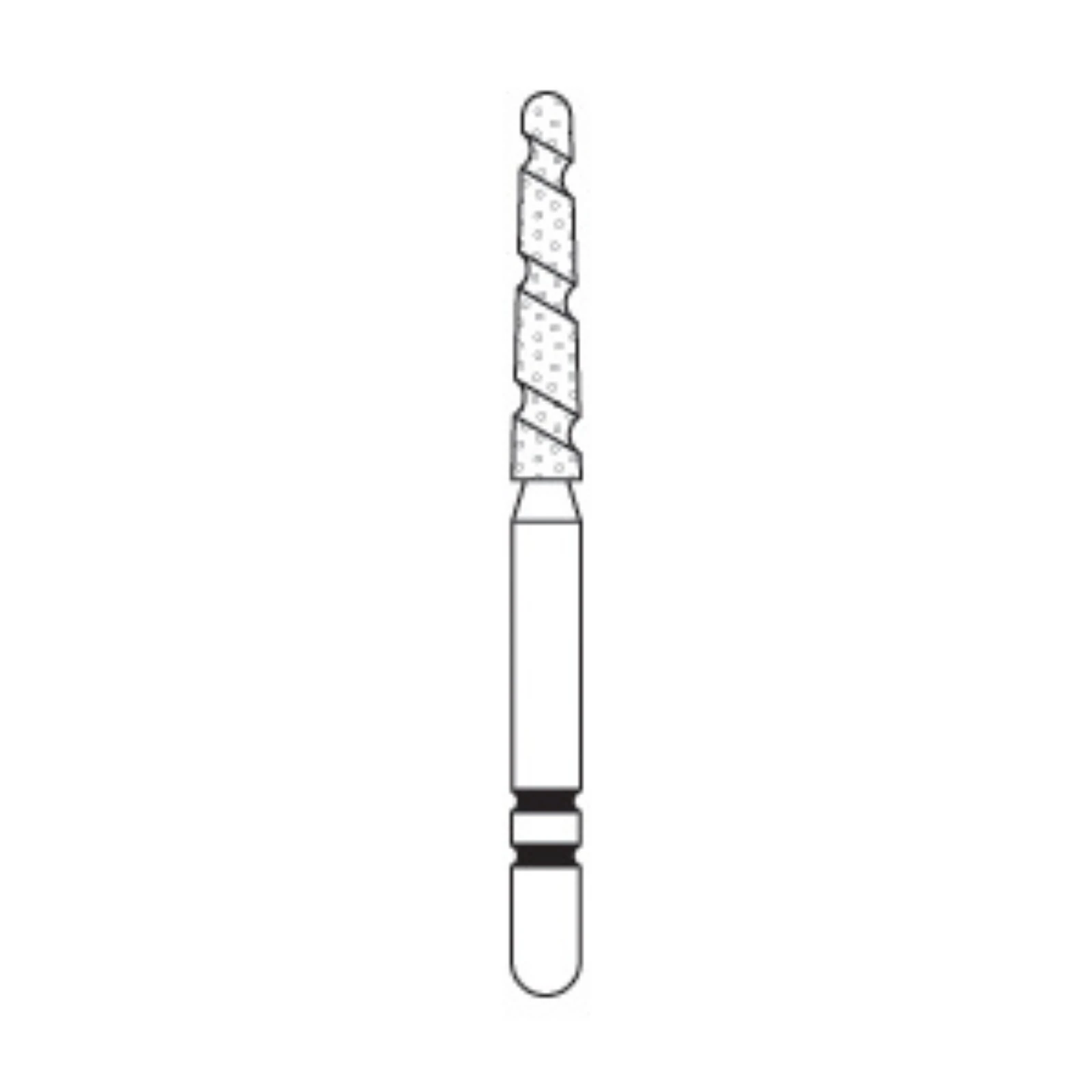 Two Striper TS2000 Diamond Bur, FG, Round-End Taper, #2004.9, Coarse, Green, 1.6 mm Major/1.1 mm Minor, 9 mm Length, 5/Pk, 2000049 thumbnail 7