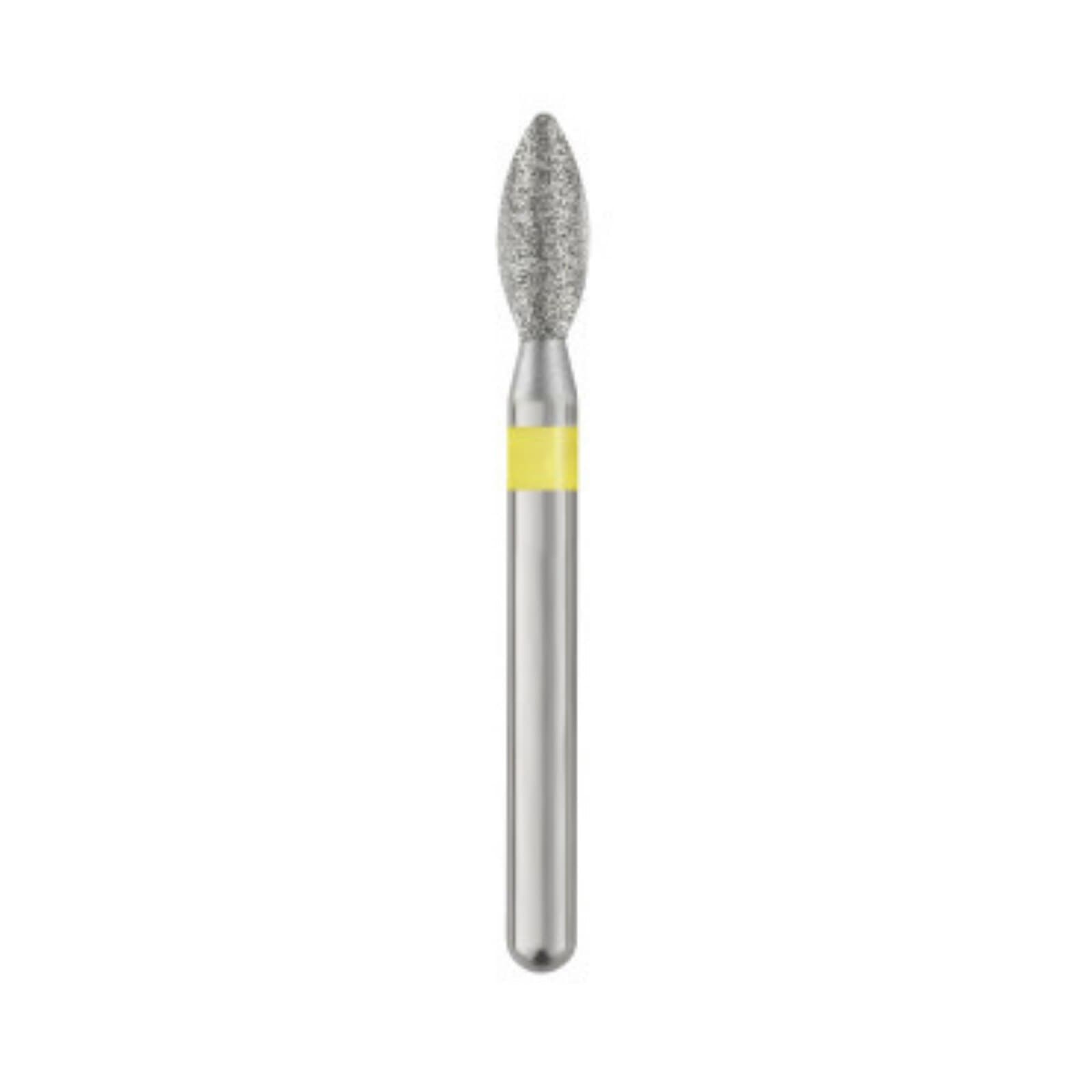 SS White Piranha Single-Patient-Use Diamond Bur, Flame Shape, Very Fine Grit, Friction Grip, #868-021VF, 2.1 mm Diameter, 25/Pkg thumbnail 2