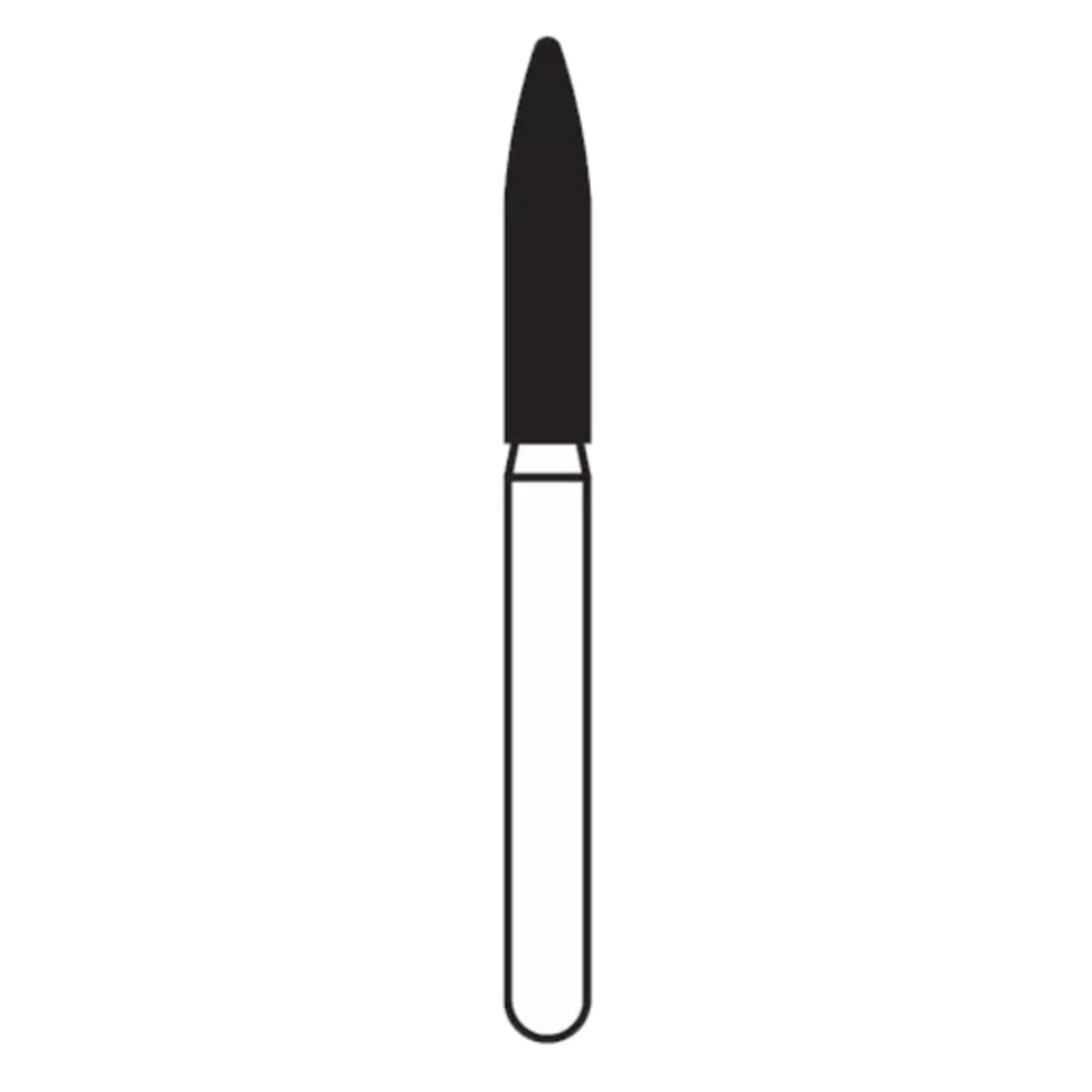 Solo Diamond® Single-Use Diamond Burs FG, Flame, #1516.8, 1.6mm, Coarse, Green, 25/Bx, 862016C thumbnail 3