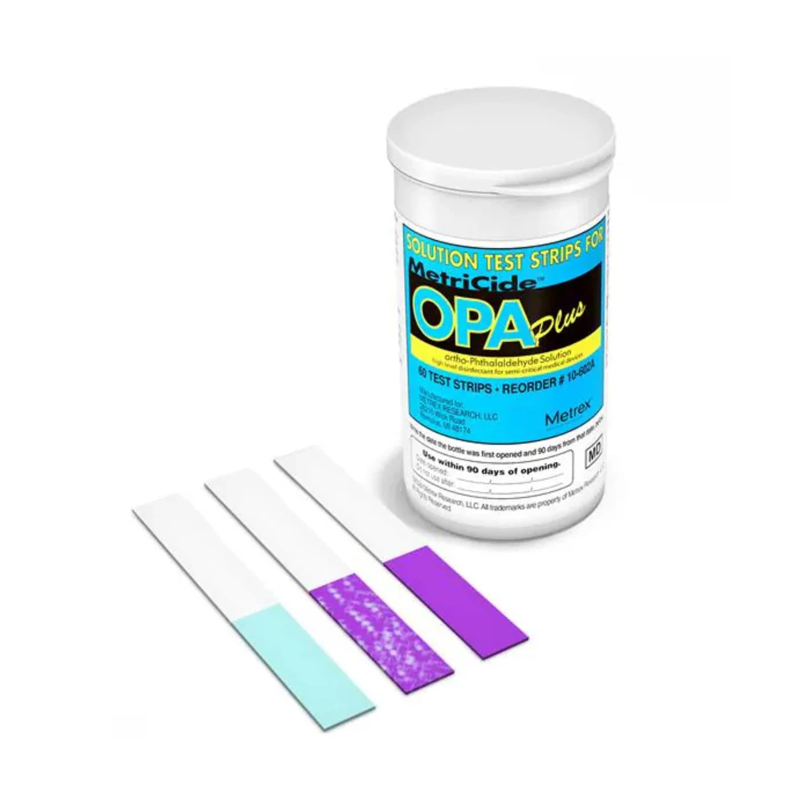 Metrex MetriCide OPA Plus Test Strips, 60 Strips per Bottle, 2 Bottles per Pack (120 Strips Total) - MetriCide OPA Plus Test Strips 60/Bottle x 2/Pk - Image 1
