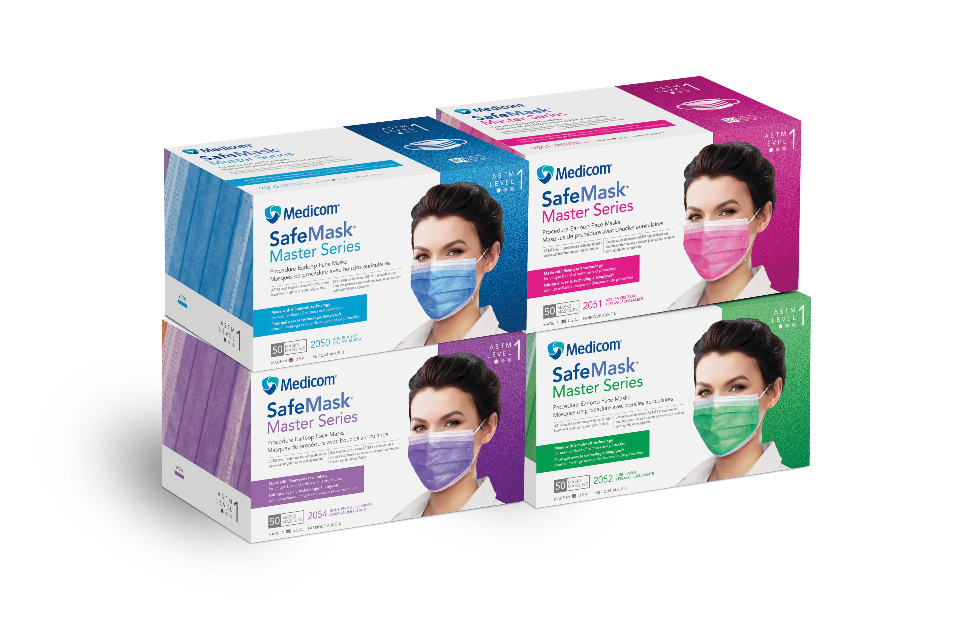 Medicom Safe+Mask Master Series Procedure Earloop Mask, ASTM Level 1, Augusta Sky (Royal Blue), 50/Box, 2050 thumbnail 13