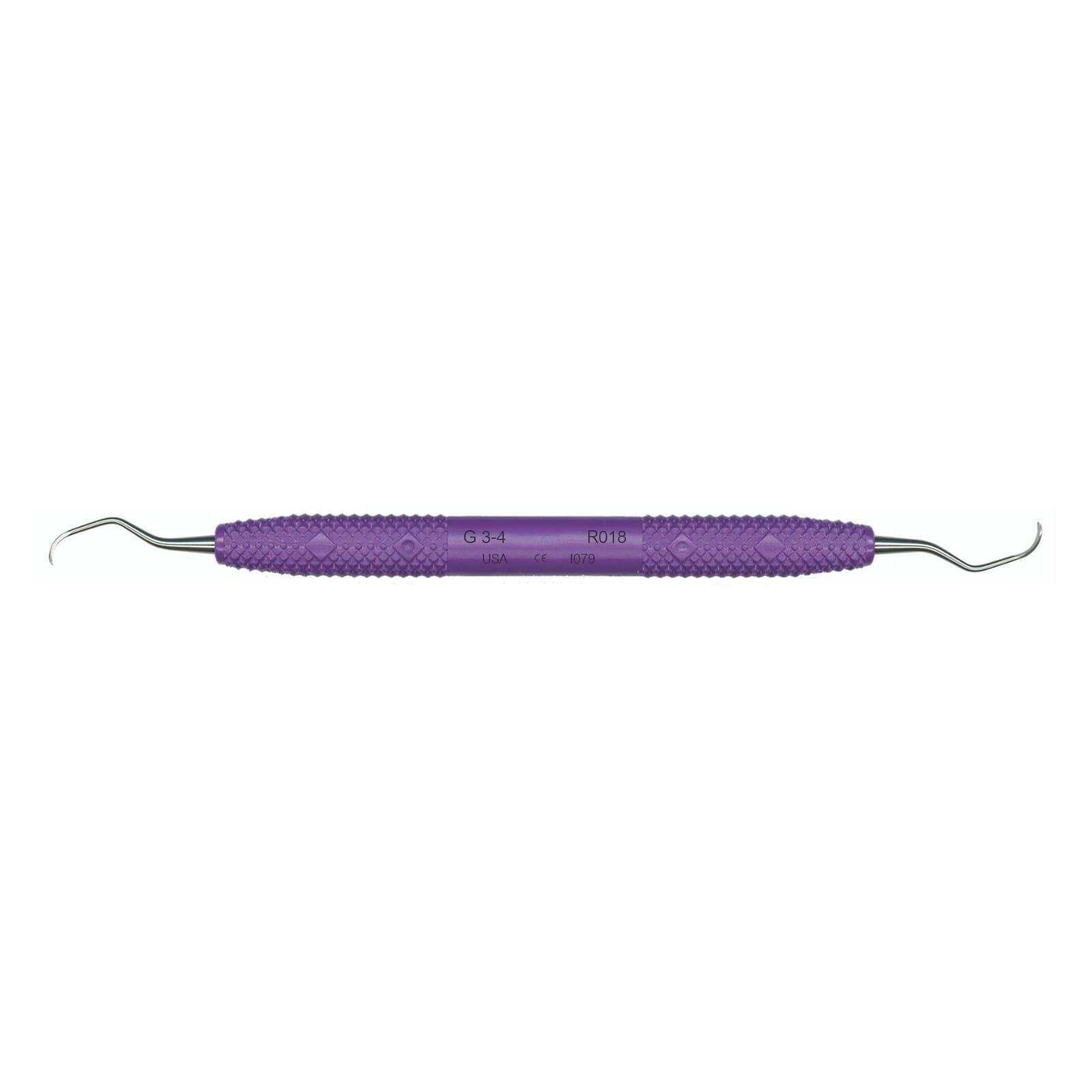 PDT Cruise Gracey 3/4 Curette, Double End, 3/8" Diameter Resin Purple Handle, R018 thumbnail 2