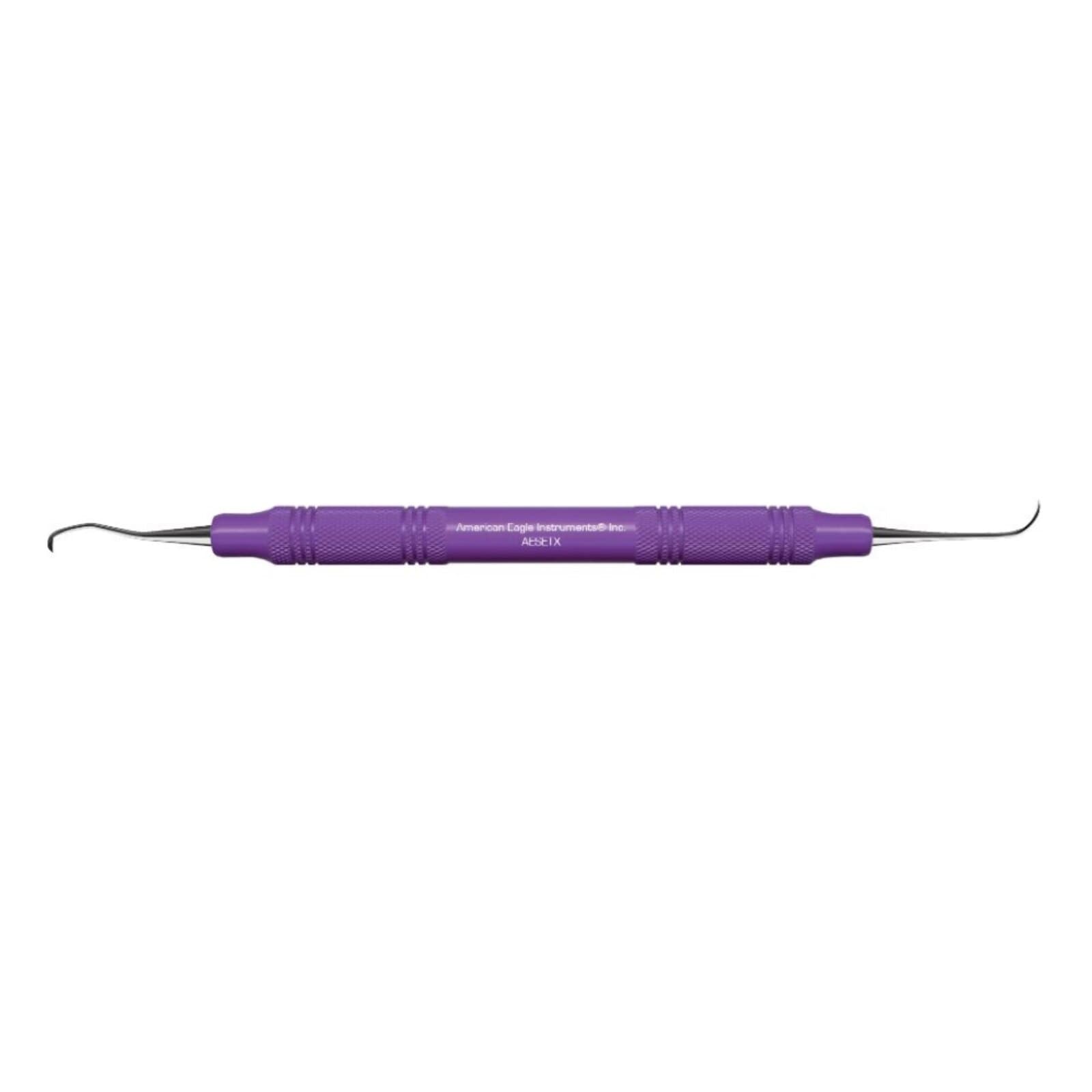 American Eagle Eagle Talon Double-Ended Sickle Scaler, 3/8" EagleLite Resin Handle, Purple, AESETX thumbnail 3
