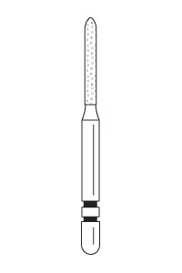 Two Striper Diamond Bur, FG, Modified Beveled Cylinder, #511.8, Coarse, Green, 1.2 mm Diameter, 8.0 mm Length, 5/Pk, 2015975 thumbnail 3