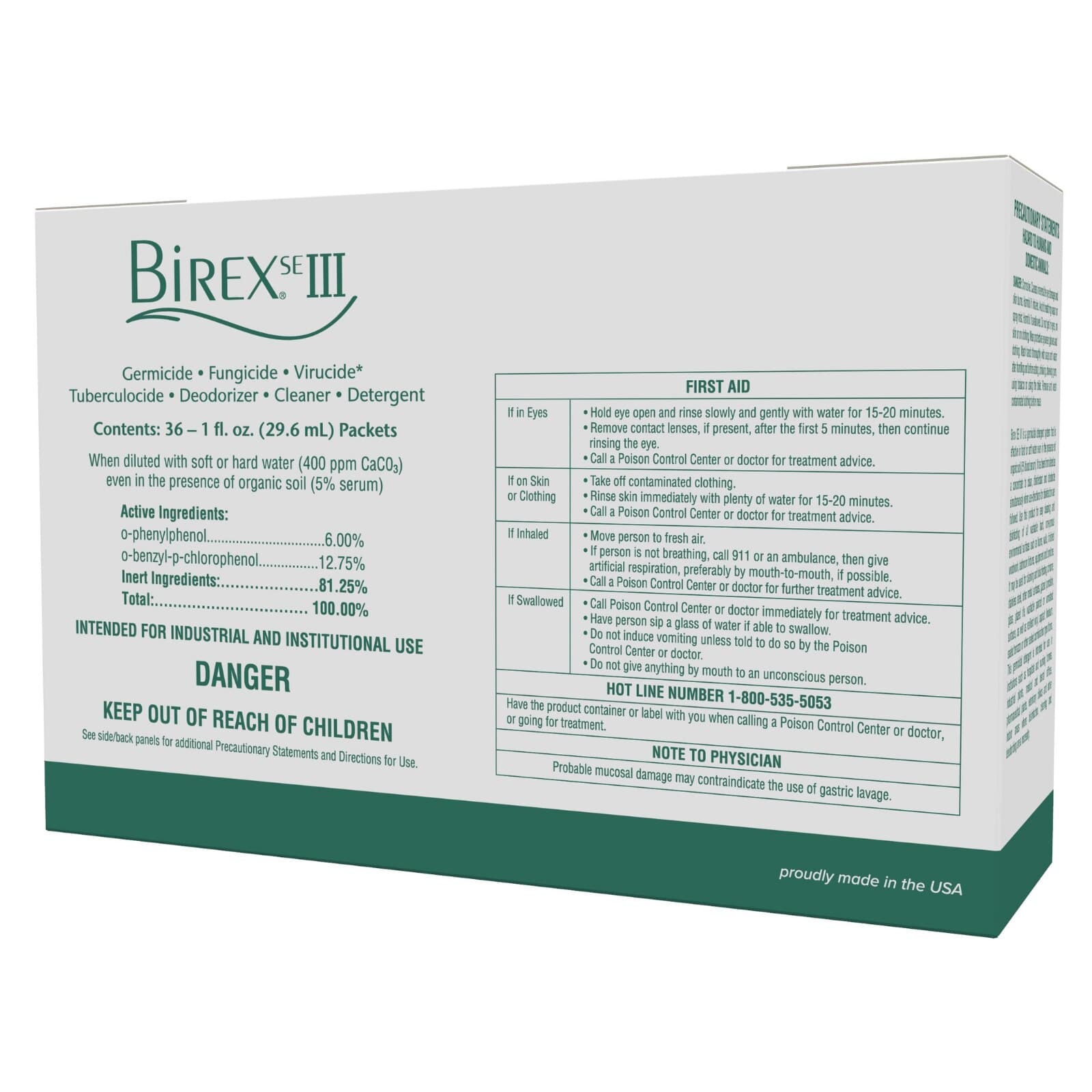 Birex SE III Surface Disinfectant Concentrate Clinic Pack, 36 x 1 oz Packets, 296043 thumbnail 2