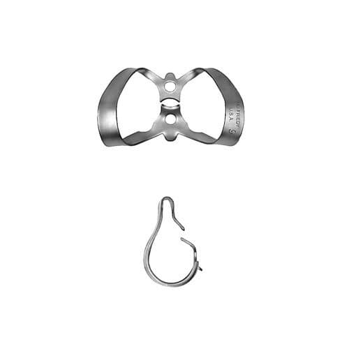 Hu-Friedy Rubber Dam Clamp #9, Anterior, Satin Steel, Winged, 1/Pk, RDCM9 thumbnail 3