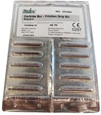 Miltex Surgical Carbide Bur FG #4, Round, Surgical Length, 10/Pk, DFG4SU thumbnail 8