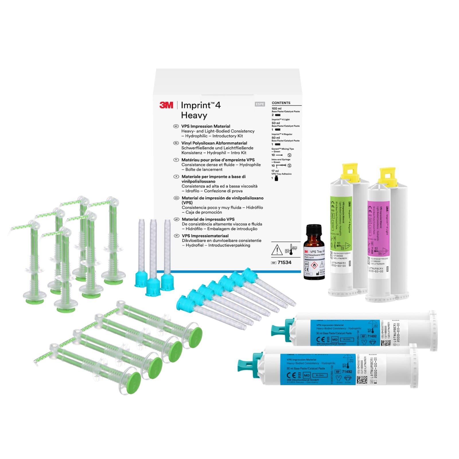 3M Imprint 4 VPS Impression Material Intro Kit, Heavy/Light/Regular, Mint, 71534 thumbnail 3