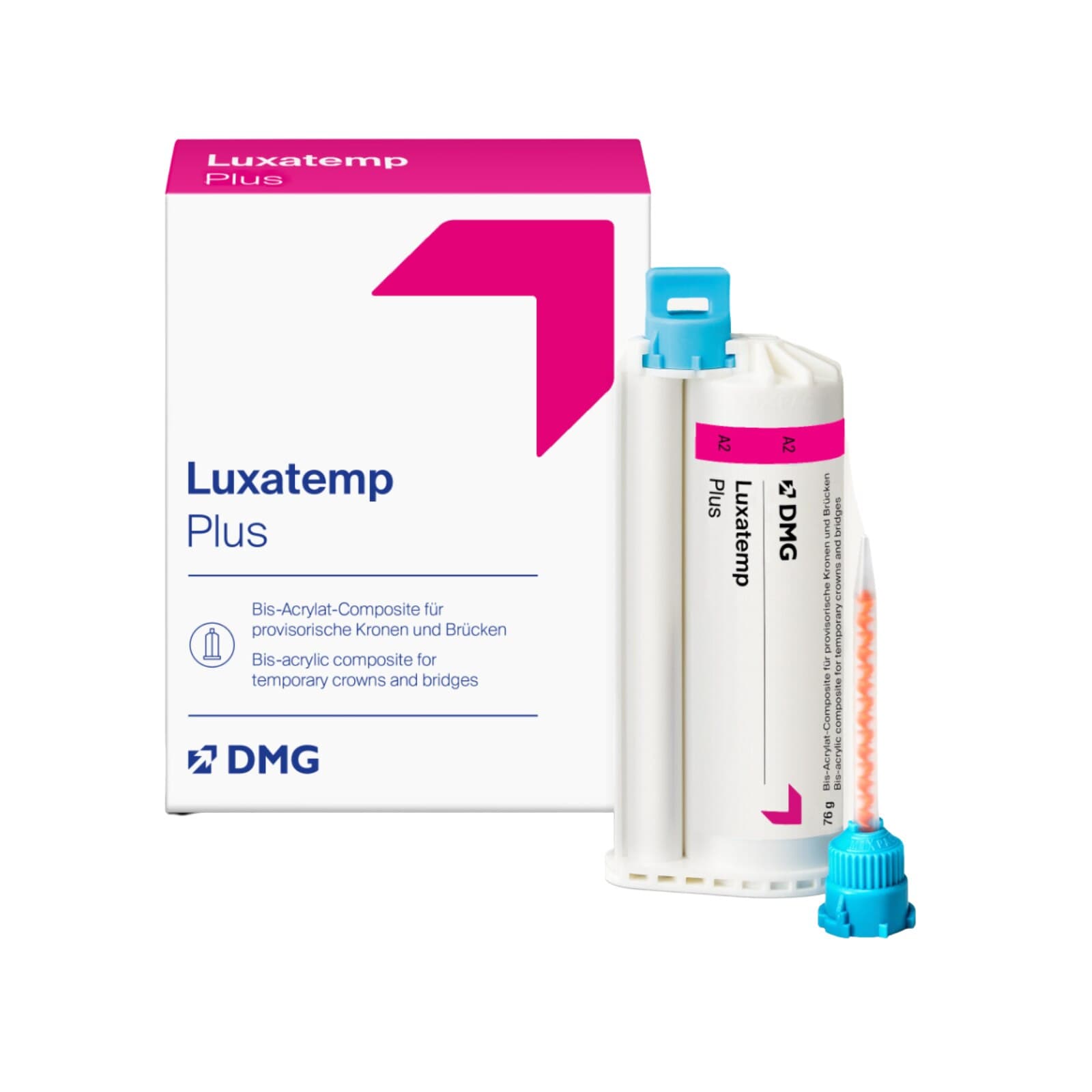 Luxatemp Automix Plus Temporary Crown and Bridge Material, Shade A2, Bulk Pack (5 x 76 g Cartridges + 75 Mixing Tips), #110406 thumbnail 9