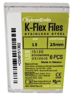 Kerr K-Flex Endodontic Files, #15, 25mm, Stainless Steel, White, 6/Pack, 15130 thumbnail 13