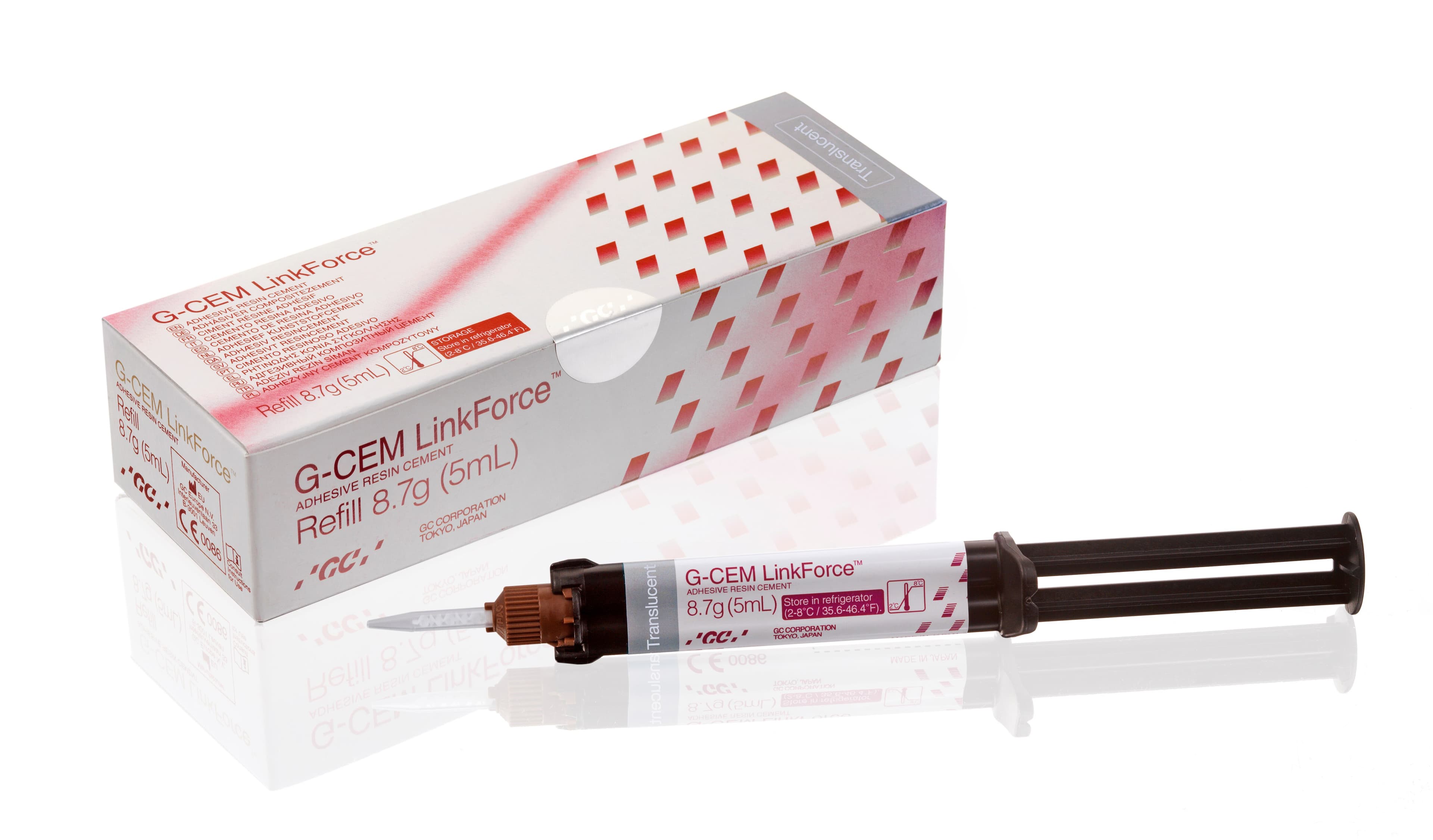 G-CEM LinkForce Dual-Cure Adhesive Resin Cement, Translucent, Refill Syringe (8.7g/5mL) with 20 Automix Tips, 010121 thumbnail 5