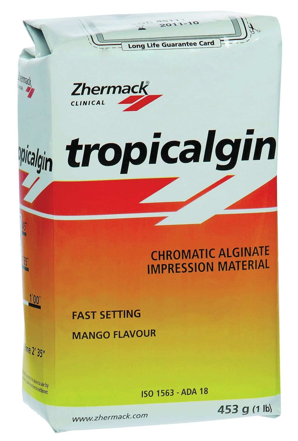 Zhermack Tropicalgin Three-Phase Chromatic Color-Changing Alginate, Fast Set, Mango, 1 lb (453 g) Bag, C302240 thumbnail 7