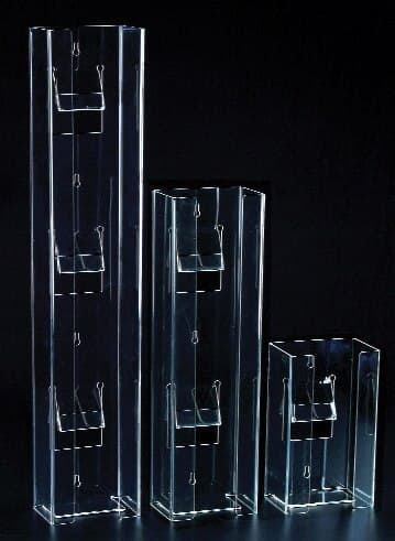 Plasdent Clear Acrylic Triple Vertical Glove Box Holder/Dispenser, 5 3/4"W x 30"H x 3 7/8"D - Glove Dispenser Acrylic Triple Vertical - Image 1