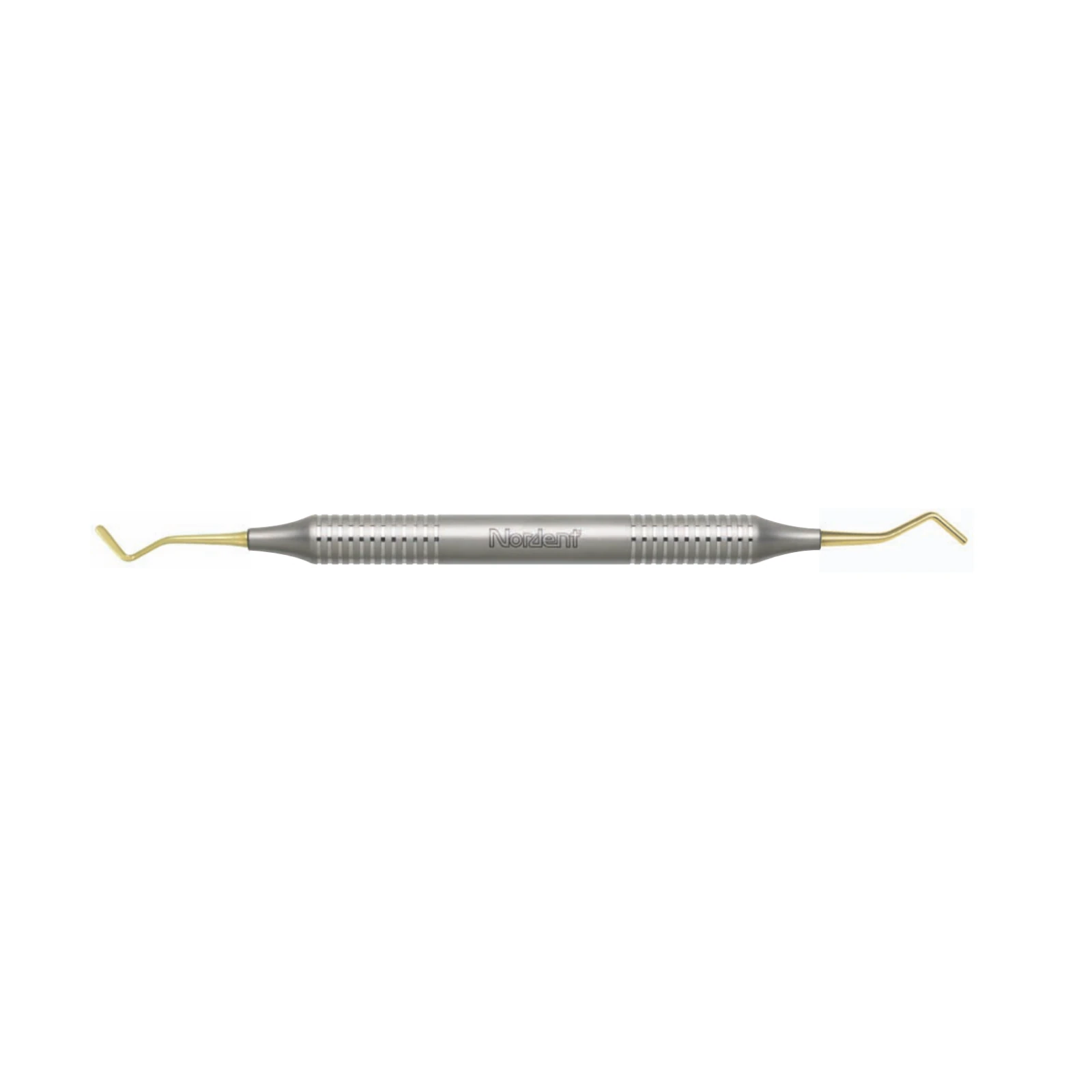 Nordent Composite Placement Instrument #52, Paddle/Condenser, Titanium Nitride Coated, DuraLite ColorRings Handle, Stainless Steel, Double End - Composite Placement Instrument – # 52, Paddle/Condenser, Titanium Nitride Coated, DuraLite® ColorRings™ Handle, Stainless Steel, Double End - Composite Placement Instrument – # 52, Paddle/Condenser, Titanium Nitride Coated, DuraLite® ColorRings™ Handle, Stainless Steel, Double End - Image 1