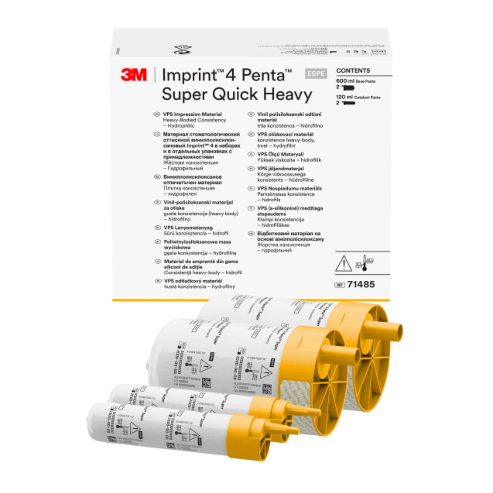 3M™ Imprint™ 4 Penta™ Super Quick Heavy Body VPS Impression Material Refill, 71485, 2 x 300 mL Base + 2 x 60 mL Catalyst thumbnail 7