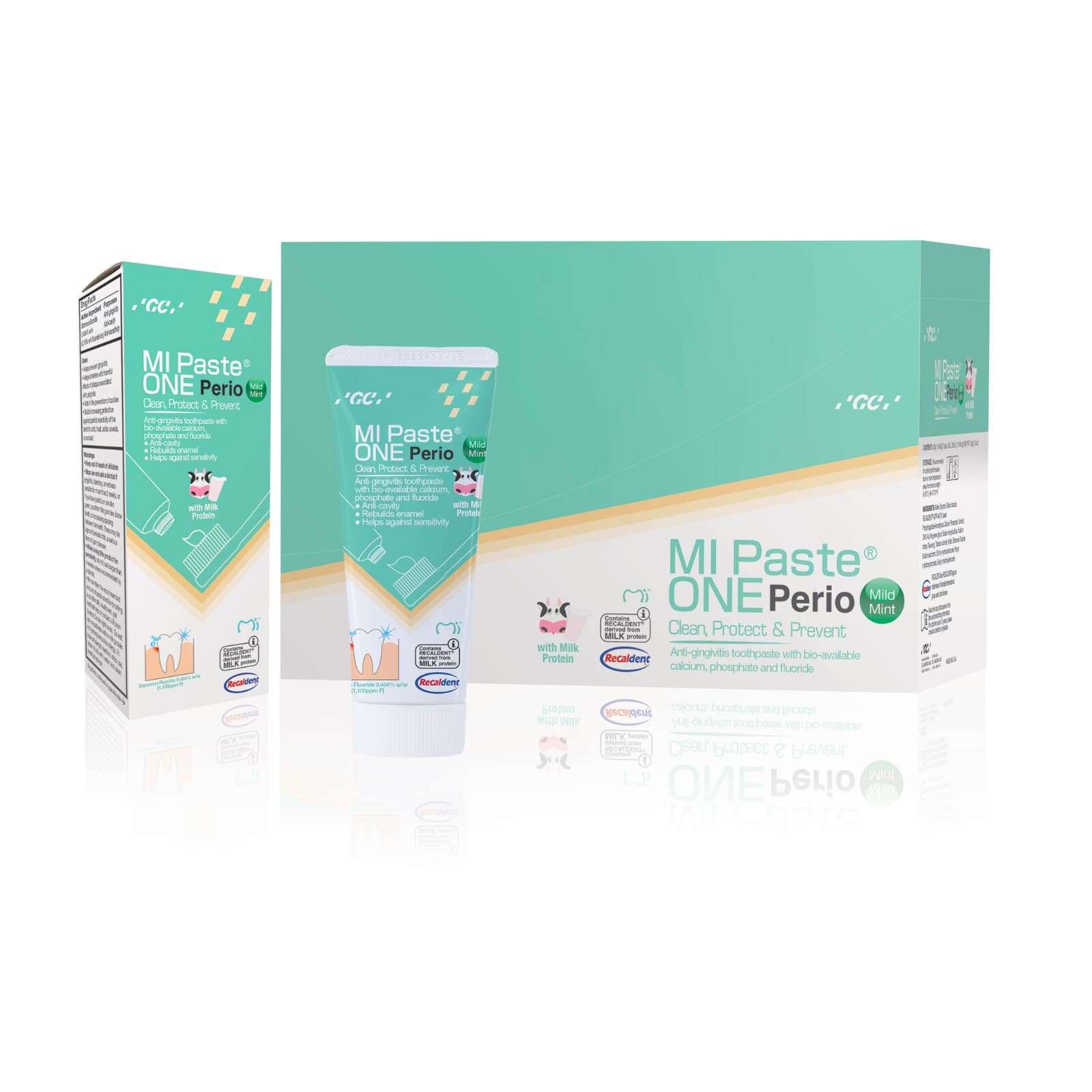 GC America MI Paste ONE Perio Anti-Gingivitis Toothpaste, Mild Mint, 42 g Tube, 10/Box, 437300 thumbnail 3