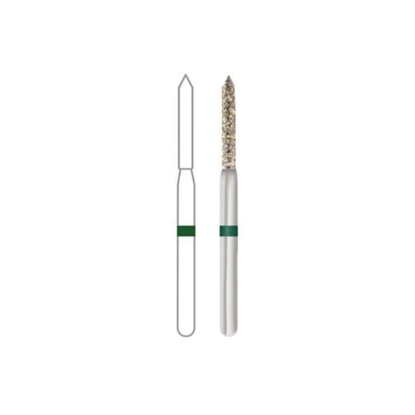 Midwest Once Single-Use Diamond Bur, FG, Coarse, Cylinder Bevel, #886-012C, 1.2mm Diameter, 10.0mm Length, 25/Pk, 1886012C - Midwest ONCE FG 886-012C 25/Pk - Image 1