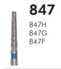 Meisinger Multi-Use Diamond Bur, FG, Long Tapered Flat End, #847G, 1.6 mm, Coarse, Green, 5/Pk, 847G-016-FG thumbnail 4
