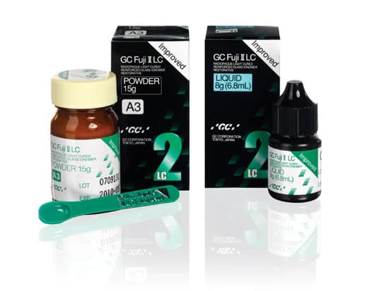 GC Fuji II LC Improved Light-Cured Glass Ionomer Restorative, 1:1 Package, Shade B2, 15 g Powder / 6.8 ml Liquid, 000189 thumbnail 2
