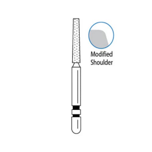 Premier Dental Two Striper Diamond Bur 722.8F KR, Fine Grit, Taper Flat End, Friction Grip, 5/Pk, #2015658 thumbnail 3