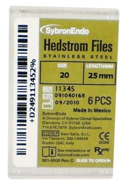 Sybron Endo Hedstrom Files, Stainless Steel, 25 mm, #20, Yellow, 6/Pk, 11345 thumbnail 12
