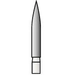 SS White Revelation Diamond Bur #863-018C, Coarse, Flame Shape, Friction Grip, Pack of 5 - Revelation Diamond 863-018C 5/Pk - Image 1