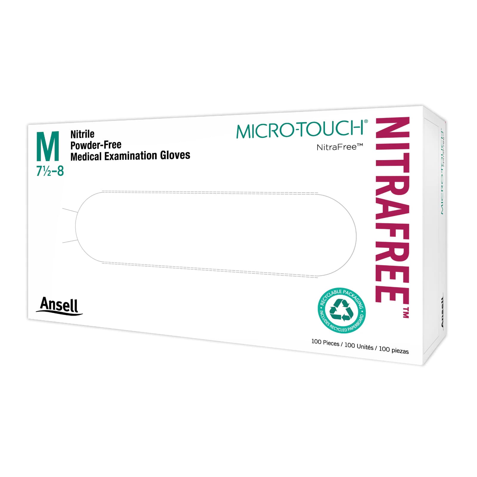 Micro-Touch NitraFree Nitrile Exam Gloves, Powder Free, Non-Sterile, Large, Pink, 100/Box, 6034513 thumbnail 12