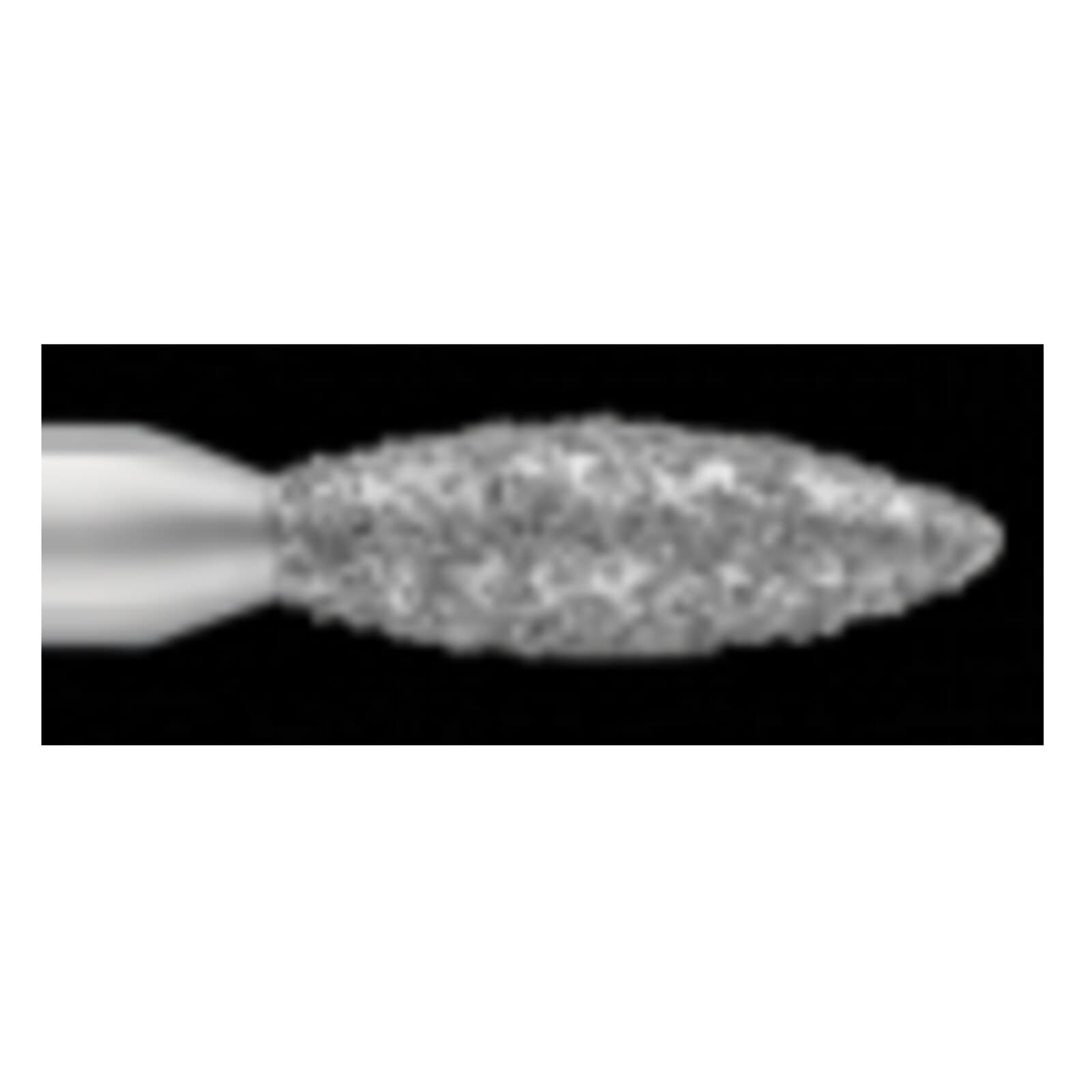 SS White Piranha Diamond Single-Use Burs, FG, Flame, #868-018M, 1.8 mm, Medium Grit, Blue Ring, 25/Pk thumbnail 3