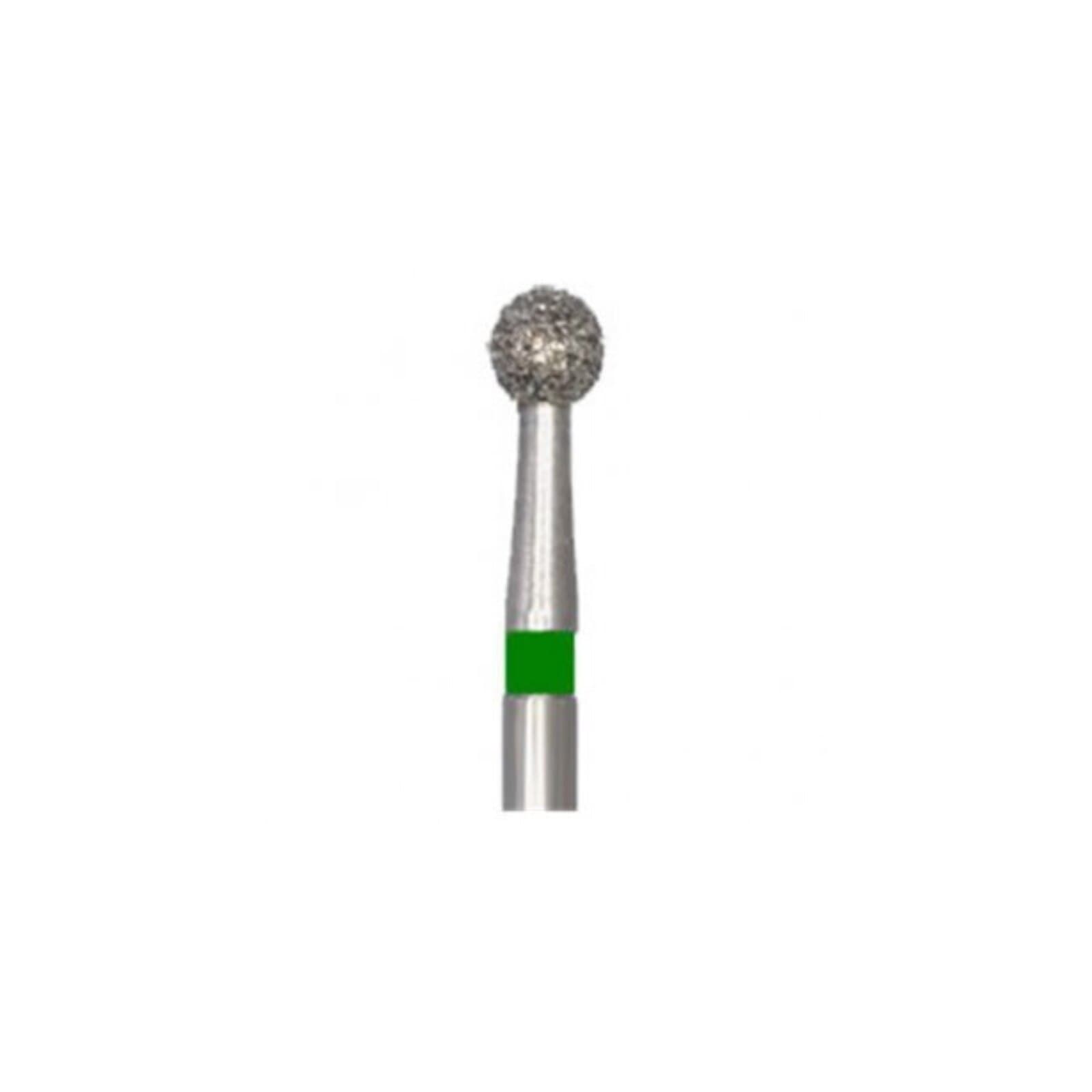 Meisinger 801G-023-HP Coarse Diamond Bur, Round, 2.3 mm, Green Ring, Handpiece Shank, 5/Pack thumbnail 2