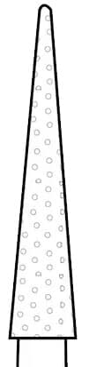Two Striper Diamond Bur, FG, Cone, #209.10, Very Fine, Yellow, 2.3 mm Major/0.5 mm Minor Diameter, 10 mm Length, 5/Pk, 2015057 thumbnail 3
