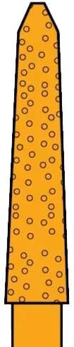 Two Striper Gold-Plated Curettage Diamond Bur, FG, 254.SC, Medium, Blue, 2.2 mm Major/0.4 mm Minor, 10 mm Cutting Length, 5/Pk, 2015619 thumbnail 3