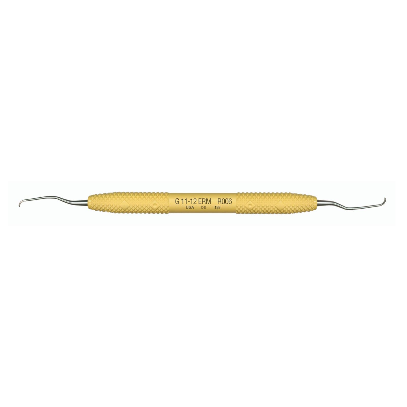PDT Amazing Gracey 11/12 Extended Reach Mini Curette, Double-Ended, Yellow Resin Handle, R006 thumbnail 3