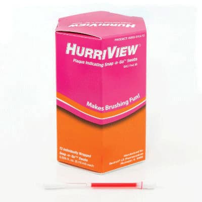 HurriView II Plaque Indicating Snap-n-Go Swabs, Two-Tone Disclosing Solution, 0.15 ml, Blue/Red, 72/Box, 0283-1105-72 thumbnail 2