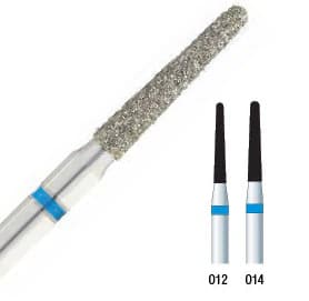 Long Round End Taper Diamond Burs 856L-014F, 6/Pk - Long Round End Taper Diamonds 856L-014F 6/Pk - Image 1