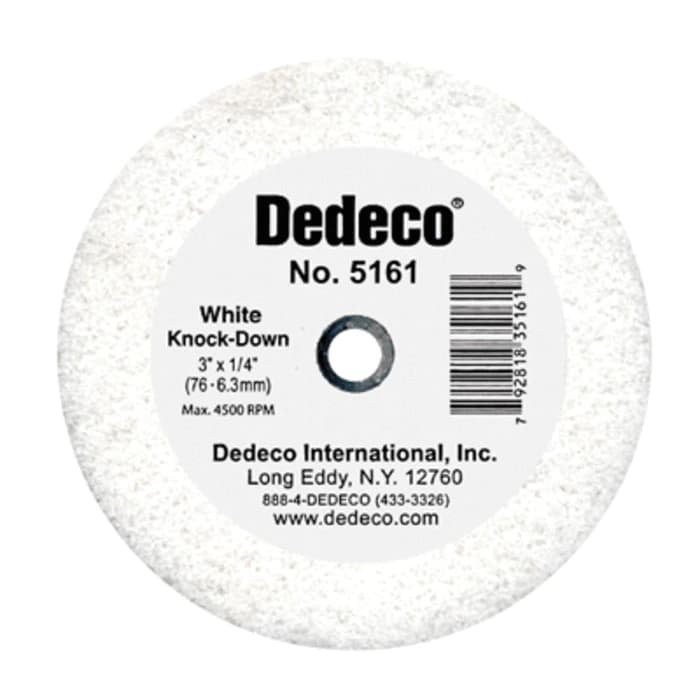 Dedeco White Knock-Down Lathe Wheel, 3" x 3/8", Plastic Center, 1/Pk, 5162 thumbnail 5