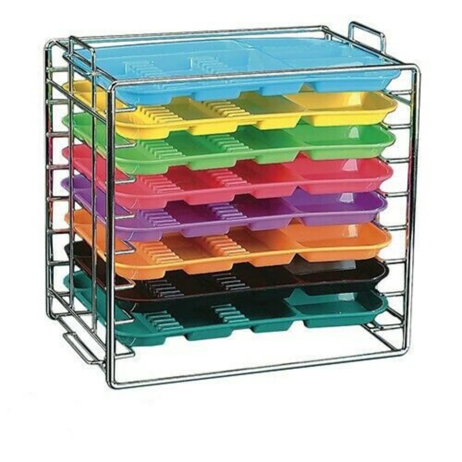 Plasdent Chrome Tray Rack, Size B, Long Side Loading, Holds 8 Trays, 14-1/2" W x 9-3/4" D x 14-1/8" H, 1/Pk, 300TRB-C thumbnail 6