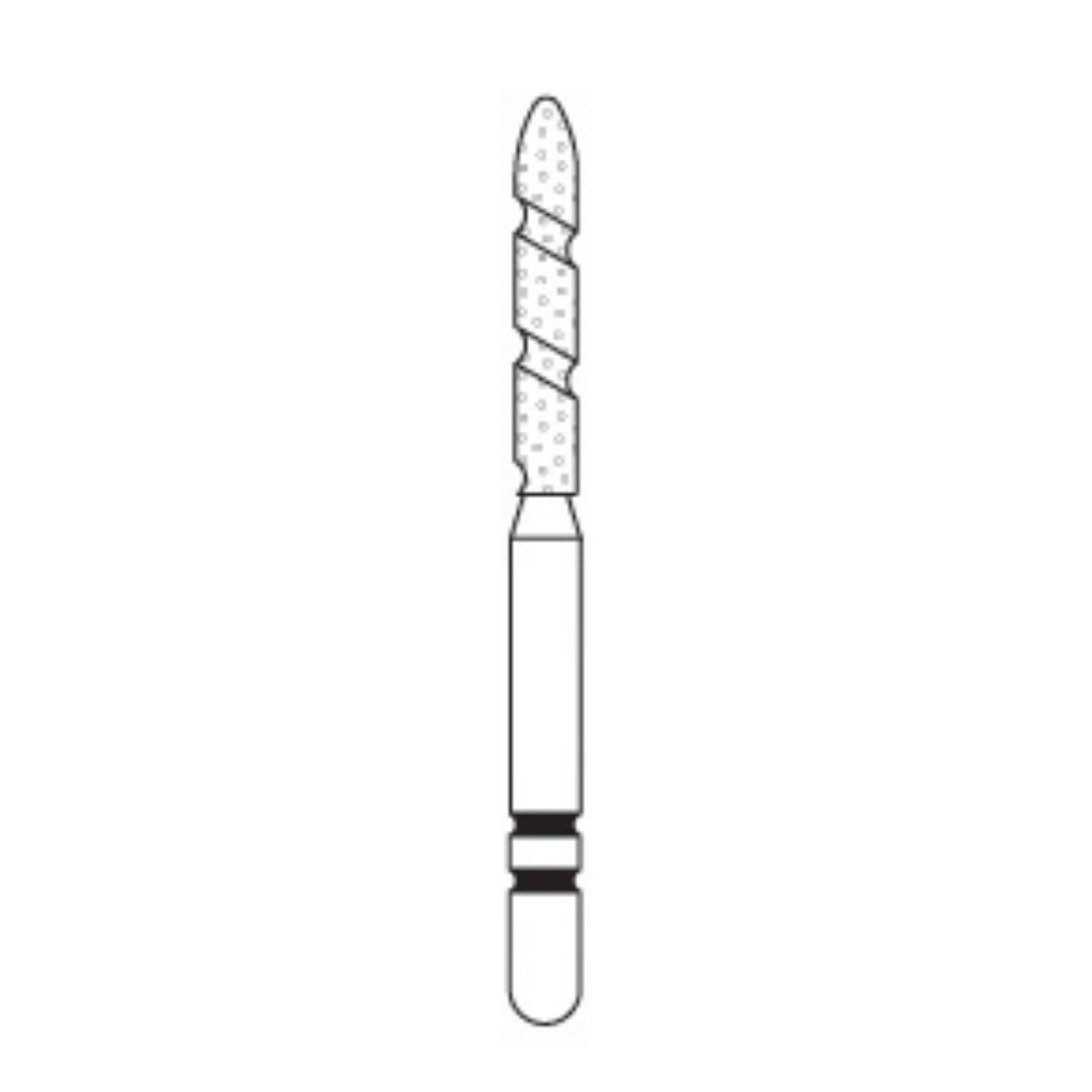 Two Striper TS2000 Diamond Bur FG, Flame, Coarse, #2009.9, 1.4mm Diameter, 9mm Length, 5/Pkg, 2000099 thumbnail 2