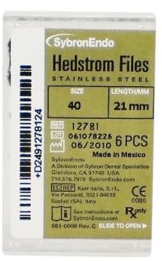 Kerr (SybronEndo) Hedstrom Files, Stainless Steel, 21 mm, Size #40, Black, 6/Pk, 12781 thumbnail 8