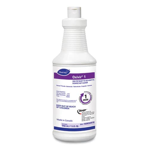 Oxivir 1 RTU Surface Disinfectant Cleaner Spray, 32 oz (946 mL) Bottle, 100850916 thumbnail 4