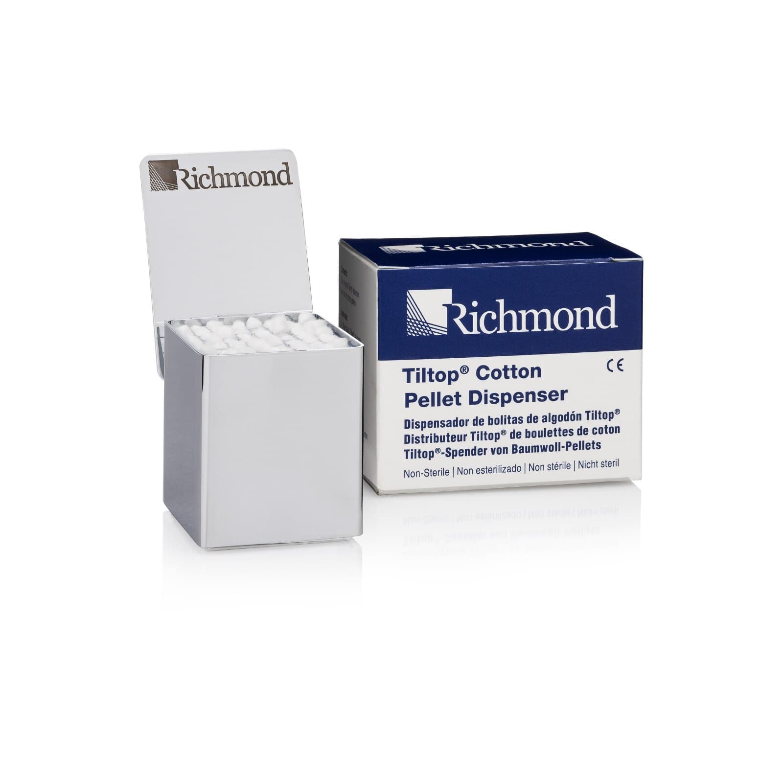 Tiltop Cotton Pellet Dispenser, Chrome-Finished, with #1 Pellets, 1/Pk, 600091 thumbnail 13