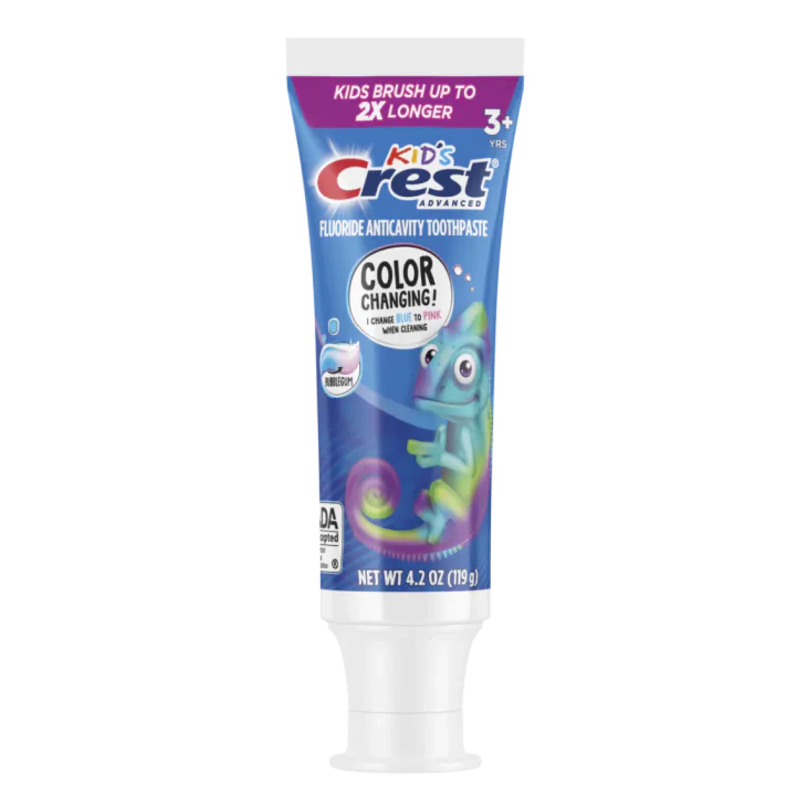 Crest Kid's Advanced Color Changing Toothpaste, Bubble Gum, 4.2 oz Tube, 24/cs thumbnail 2